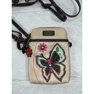 Chala Cell Phone Butterfly Ivory Crossbody‎ Bag Only Essentials Cute Small Purse